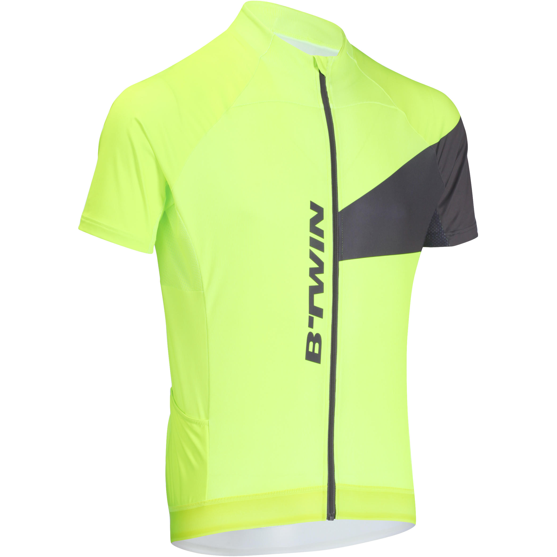 BTWIN 700 Short-Sleeved Cycling Jersey - Neon/Grey