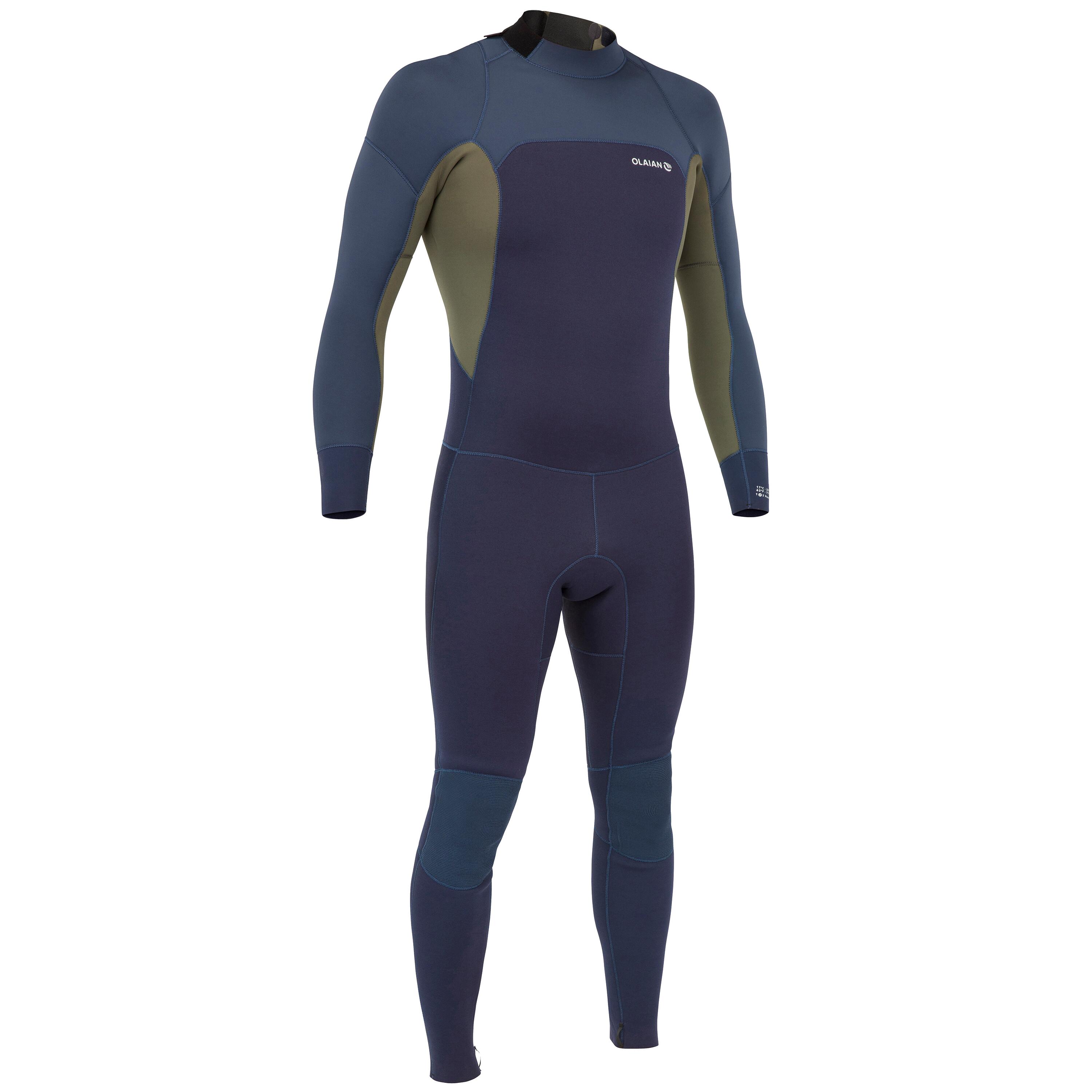 OLAIAN Erkek Wetsuit - Neopren Kaplamalı - 3/2 mm - Mavi / Haki - 500