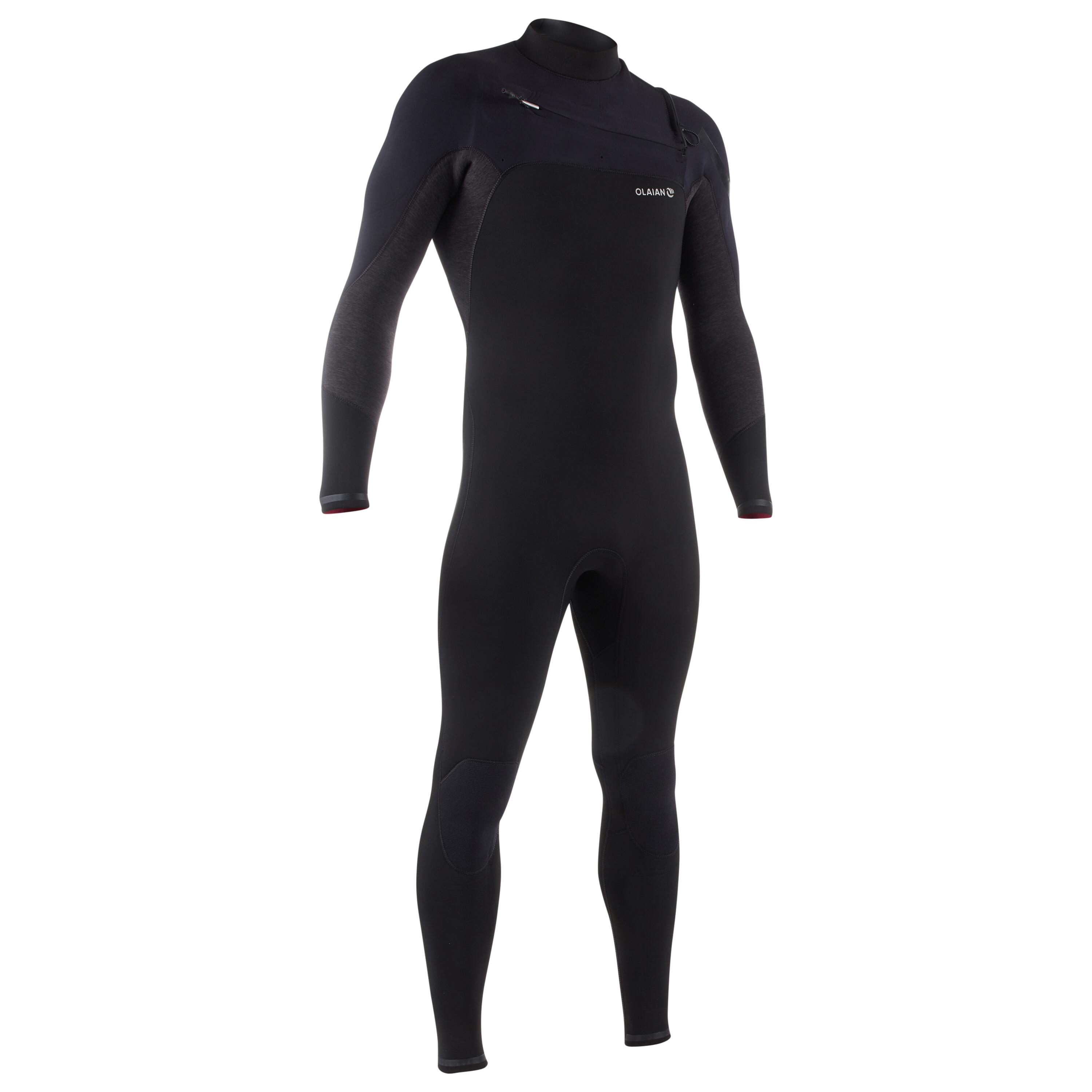 Men's 4/3 mm Neoprene Wetsuit SURF 900 - Black 1/6