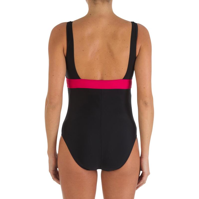 Maillot de bain grossesse de natation 1 pièce Romane noir rose