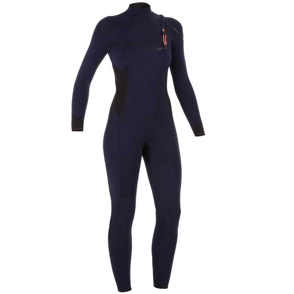 WOMEN'S NEOPRENE SURFING WETSUIT 900 3/2 mm - MARINE BLUE