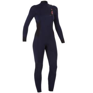 Neopreno surf Mujer agua templada 3/2mm Front Zip 900 azul marino