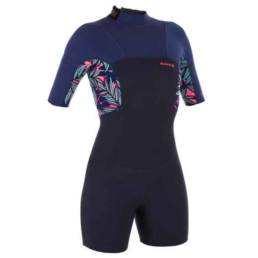 
      Women's Surfing Shorty short-sleeved with back zip 500 WAKU
  