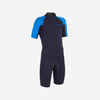 Bērnu īsais neoprēna sērfošanas hidrotērps “100”, 1,5 mm, zils