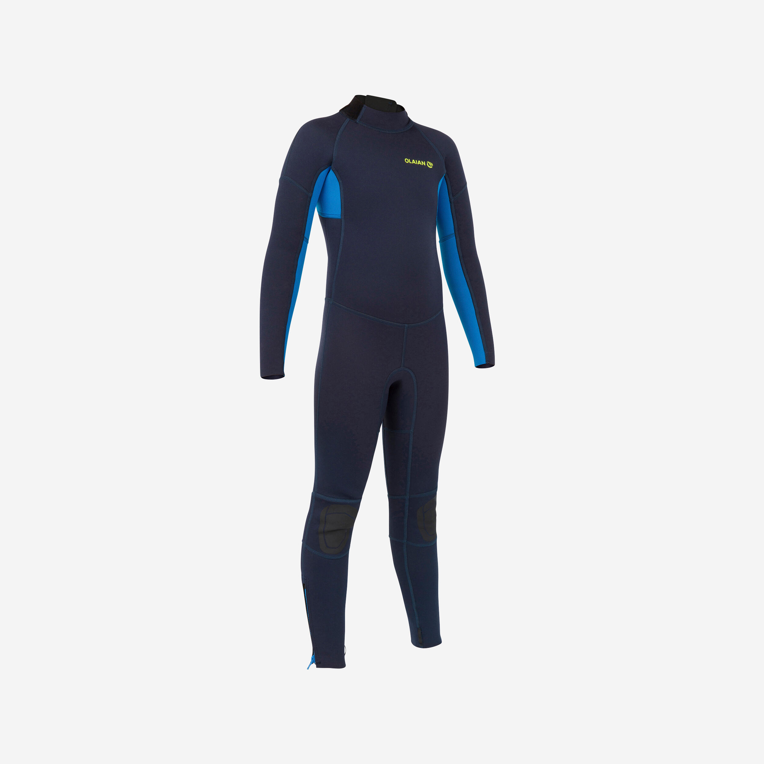 Olaian - Combinaison Intégrale 100 2/2 Junior Navy - Combinaison De Surf - Surf Bodyboard Ski Nautique - Bleu-jaune-vert - 12 À 14 Ans - Decathlon