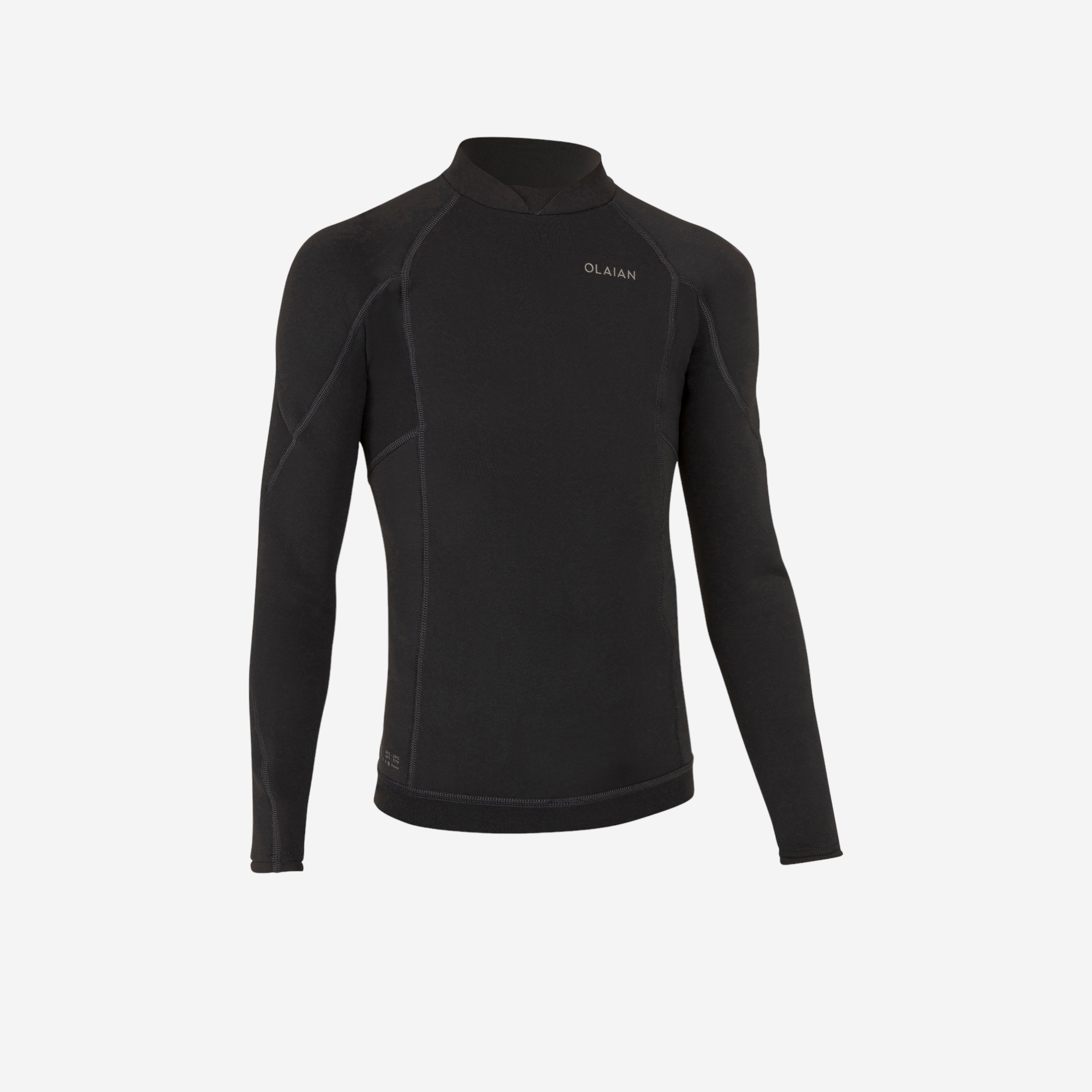 Tee shirt anti uv manches longues garçon - 900 noir - Sports de glisse - OLAIAN- Clubs - Entreprises - Collectivités - Associations