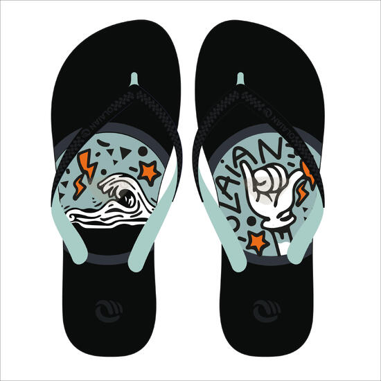 Chanclas playa Niños dedo negro rojo