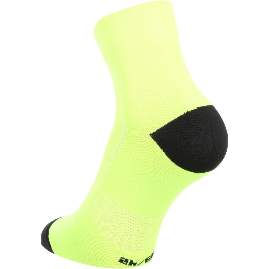 Chaussettes vélo ROADR 500 jaune fluo