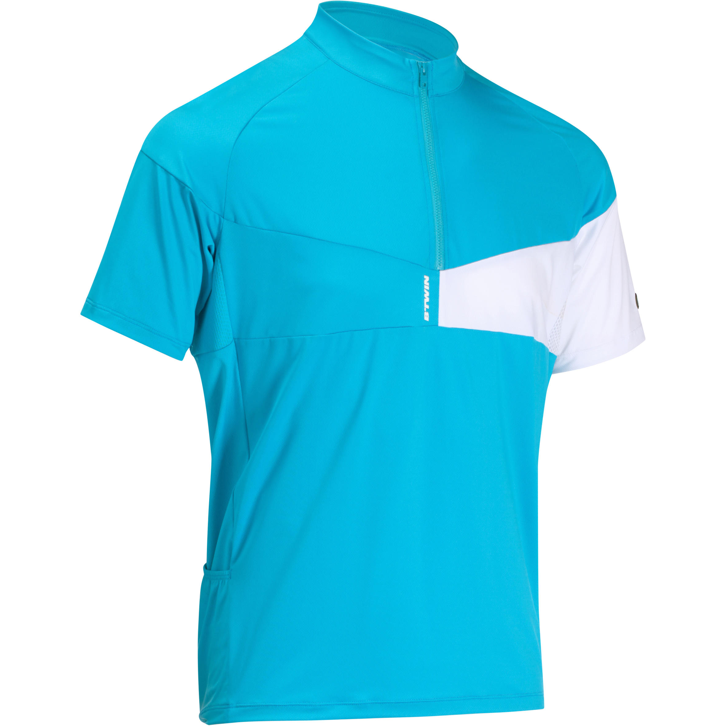 BTWIN 500 Short-Sleeved Cycling Jersey - Blue/White