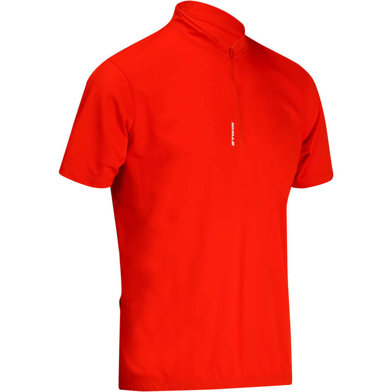 MEN WARM WEATHER ROAD CYCLING APPAREL Cycling - 100 Cycling Jersey - Red B'TWIN - Cycling