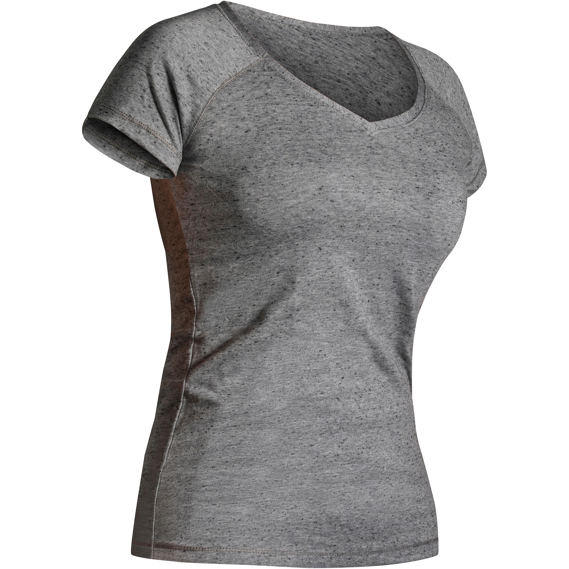 Women's Fitness V-Neck T-Shirt 500 - Grey 8/17