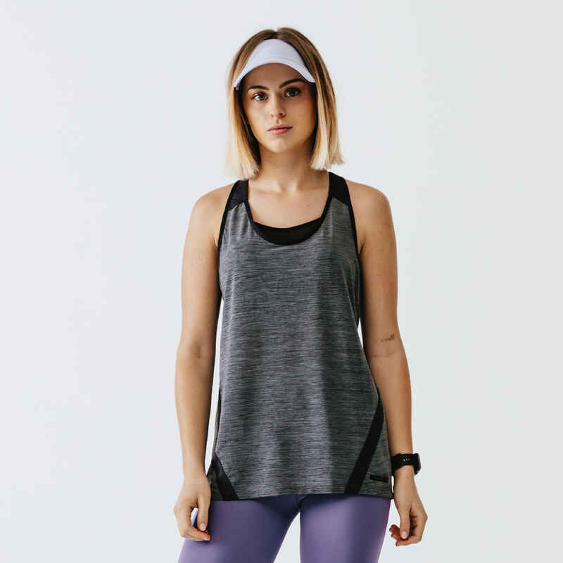Women's Running Tank Top Run Light - charcoal grey