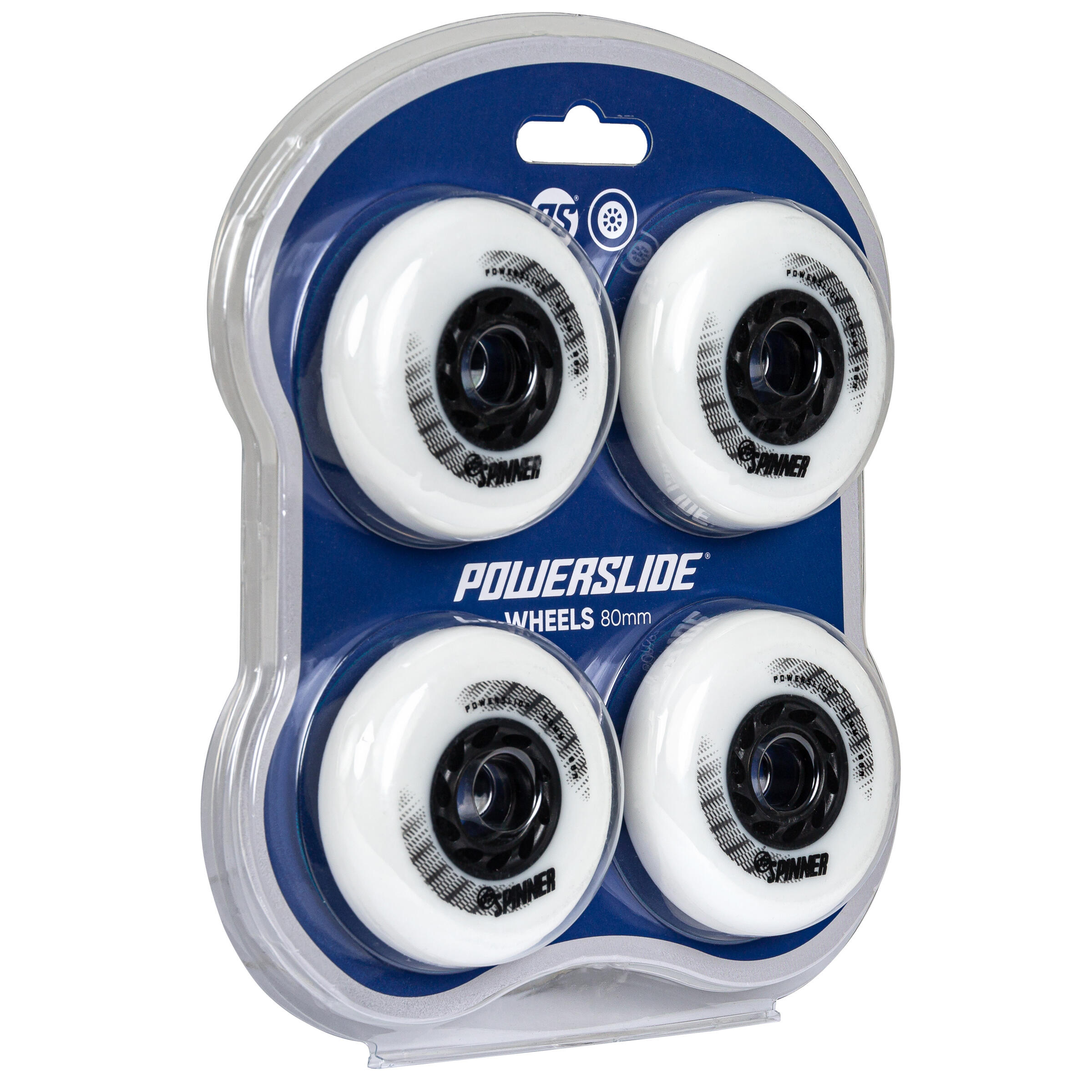 80mm 88A Freeride Inline Skating Wheels 4-Pack Spinner - White 6/6