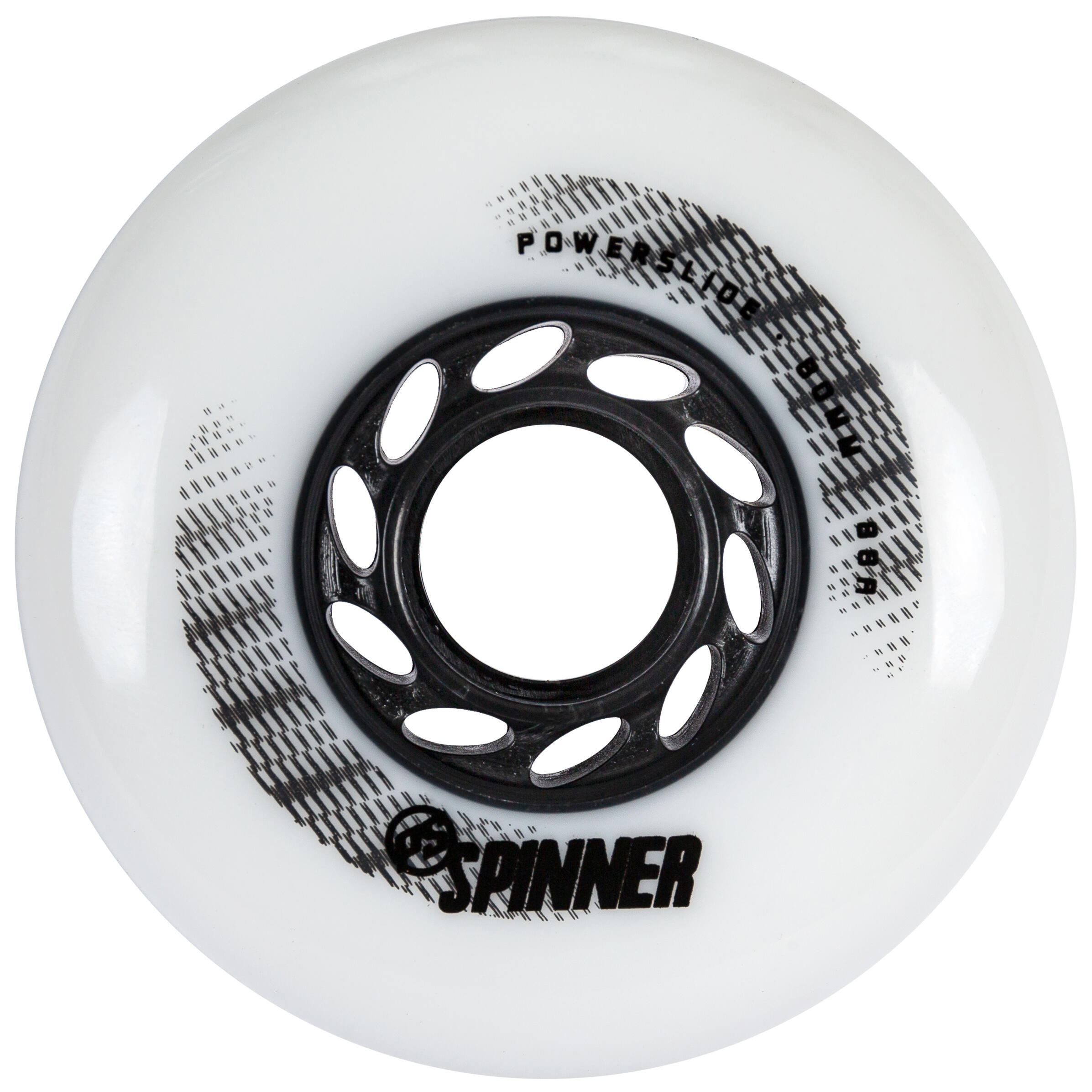 80mm 88A Freeride Inline Skating Wheels 4-Pack Spinner - White 2/6