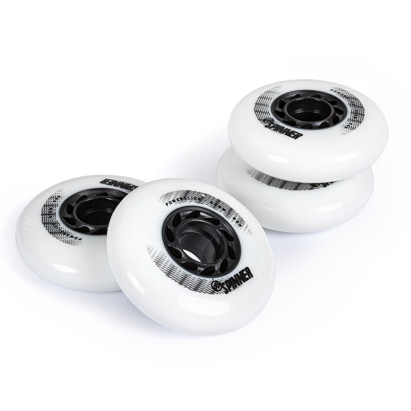 4 roues roller freeride SPINNER 80mm/88A blanches