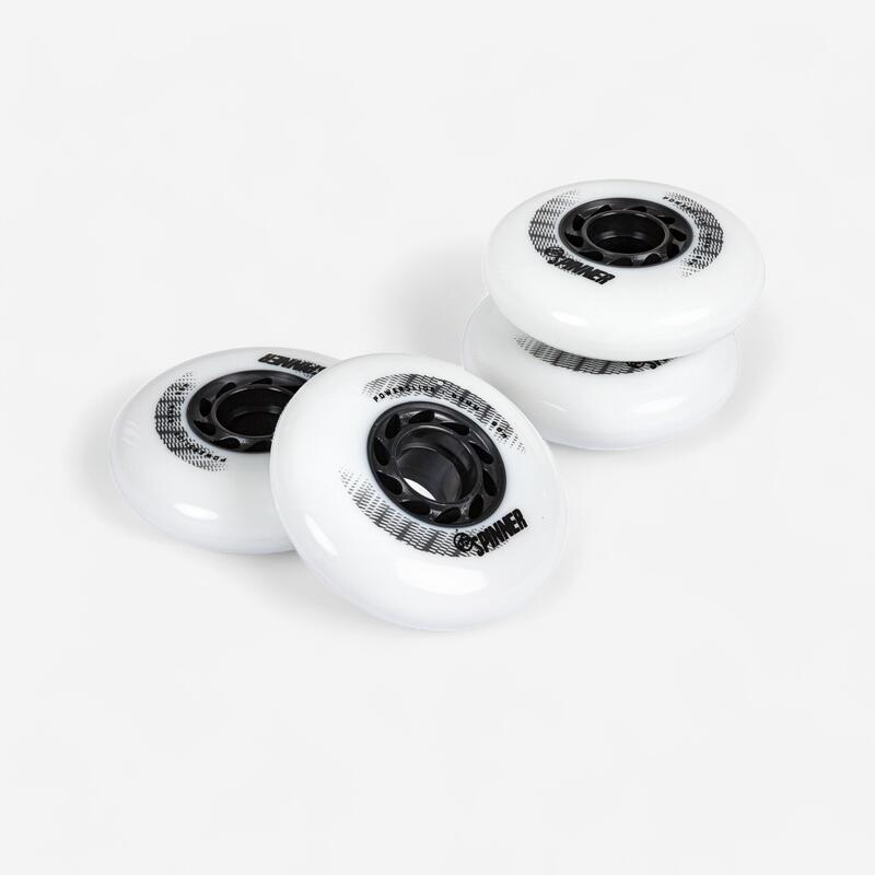 4 wielen voor freeride skaten 80mm/88A wit