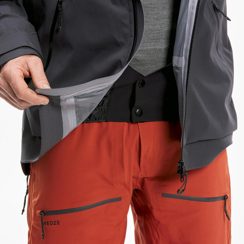 Ski-jas voor heren FR500 terracotta