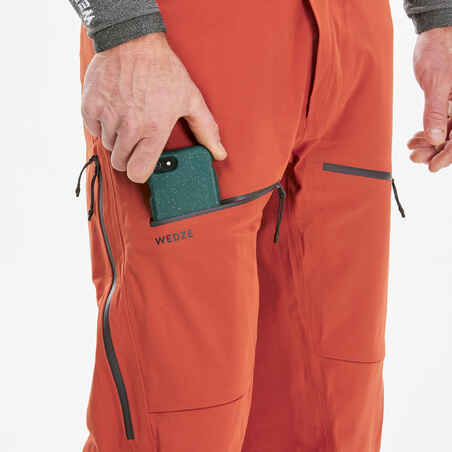 MENS SKI TROUSERS - FR500 -  TERRACOTTA