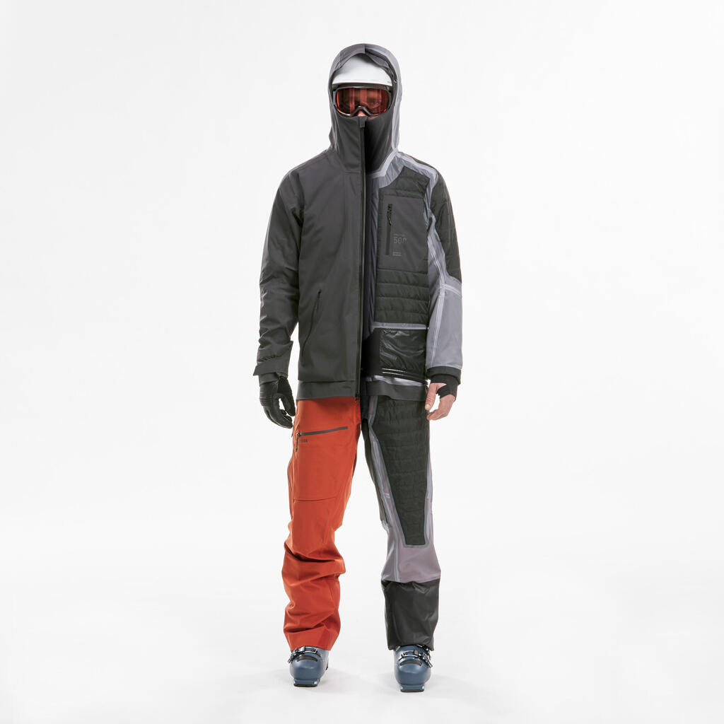 Pánske lyžiarske nohavice FR500 na freeride tmavomodré