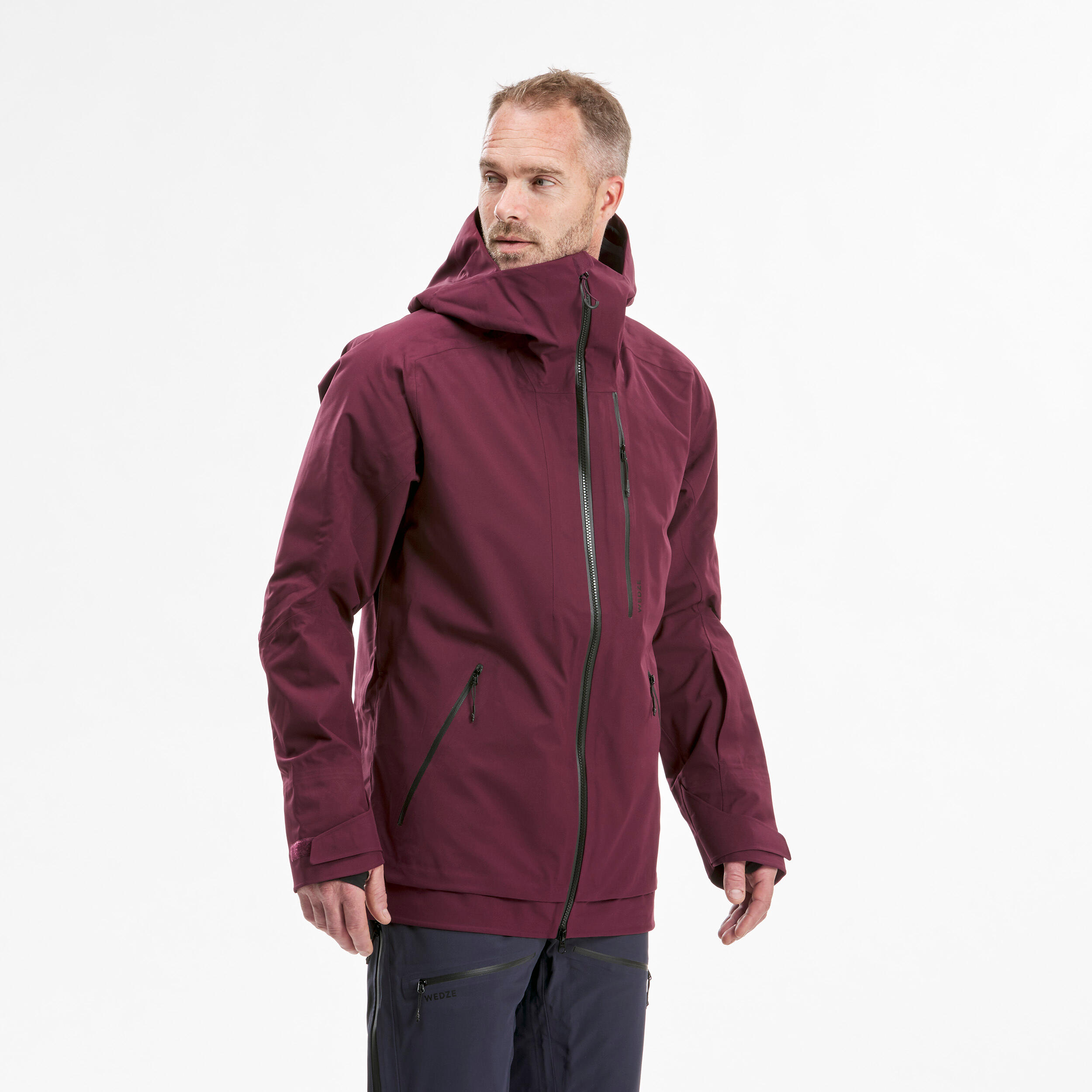 Men's Ski Jacket - FR500 - Bordeaux 6/15