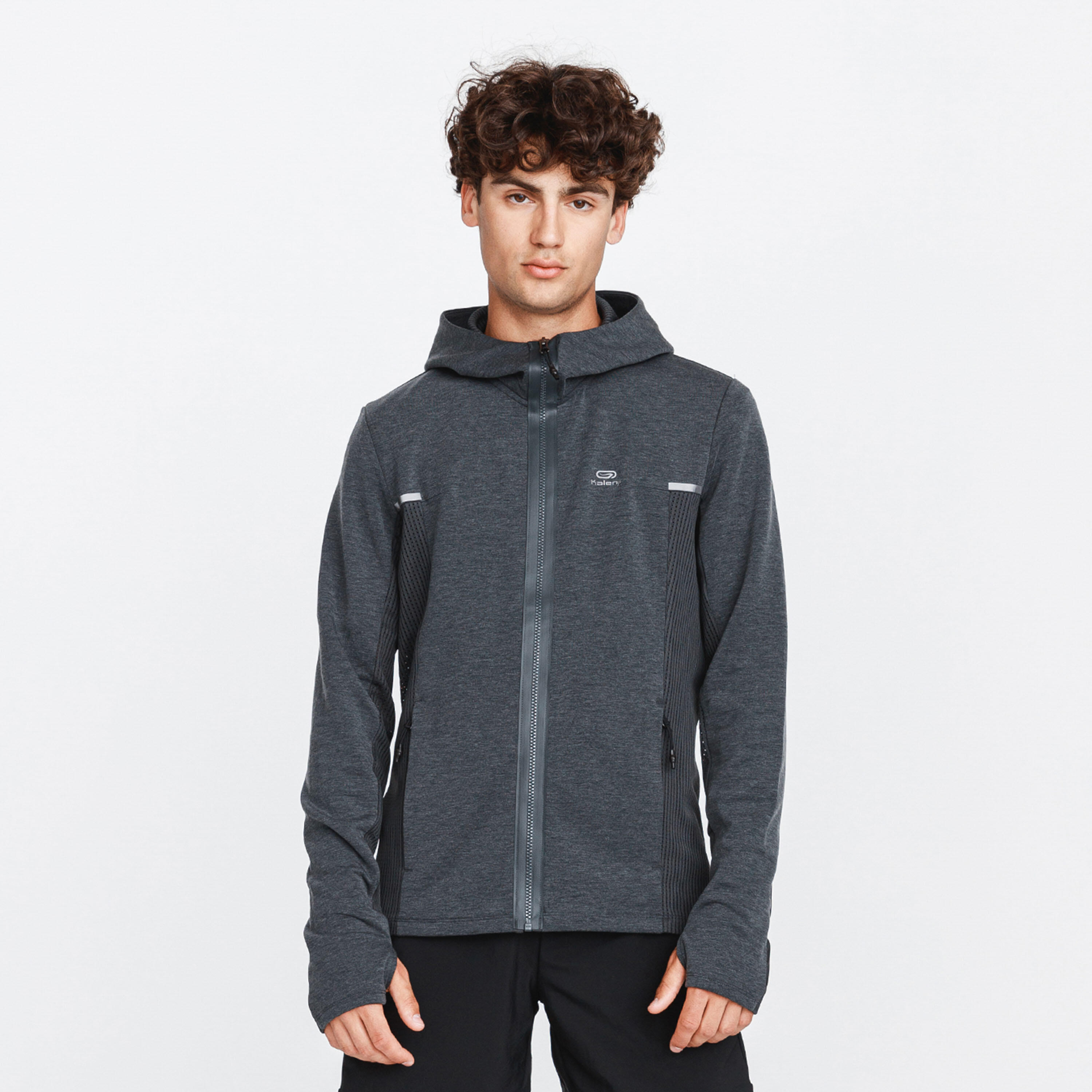 Run Warm Men s Running Jacket Grey Decathlon