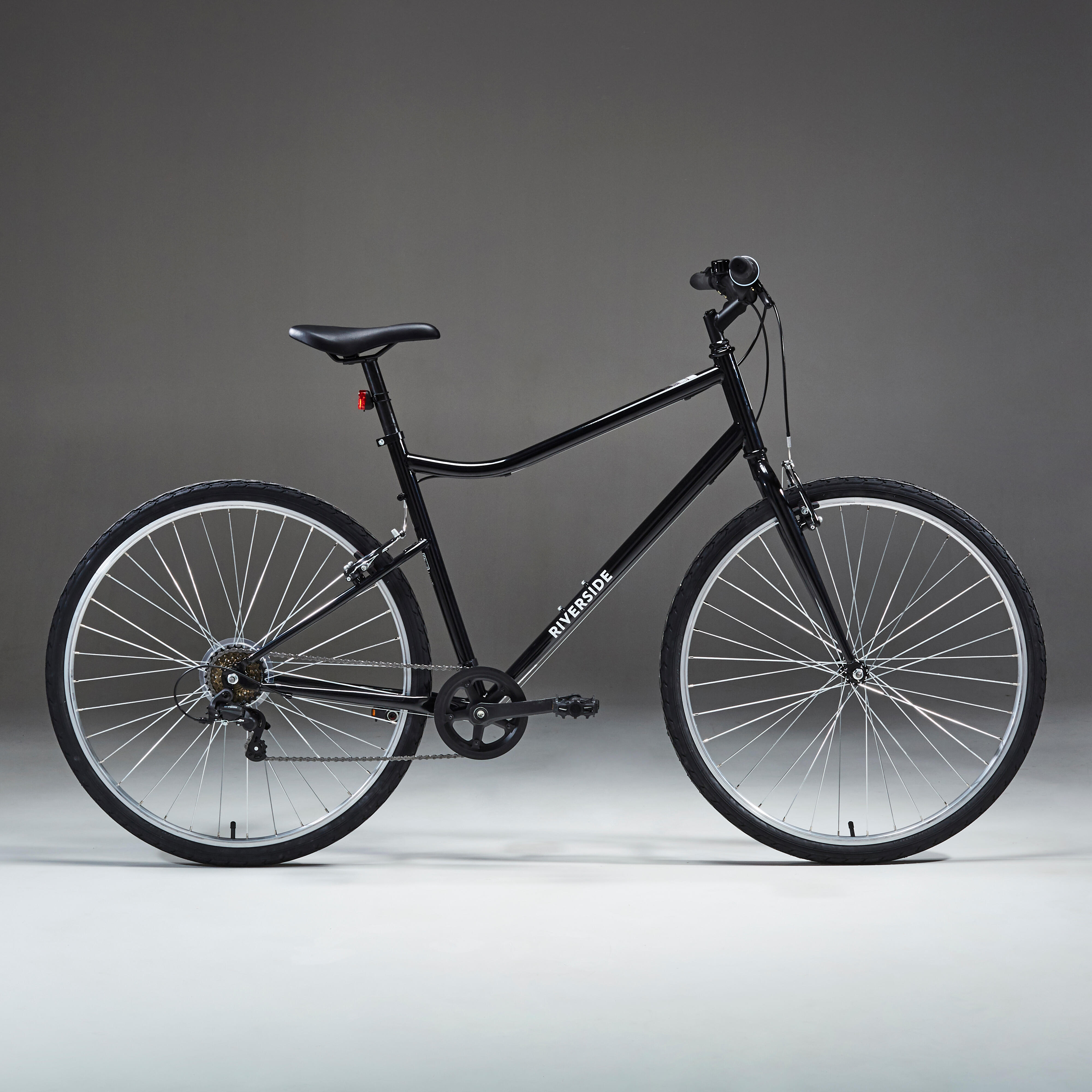 Cross Bike 28 Zoll Riverside 100 schwarz RIVERSIDE Decathlon