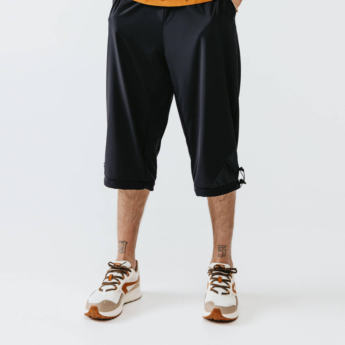 Men's Running Breathable Cropped Trousers Dry+ - black