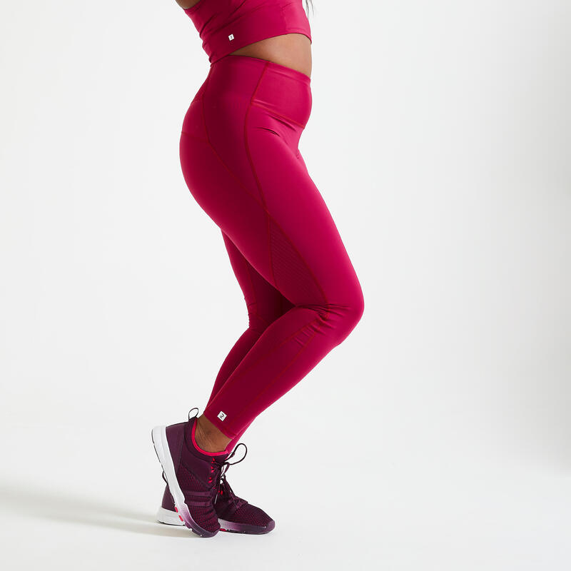 Fitness legging met hoge taille rood