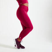 Women Polyester High-Waist Gym Leggings - Beetroot