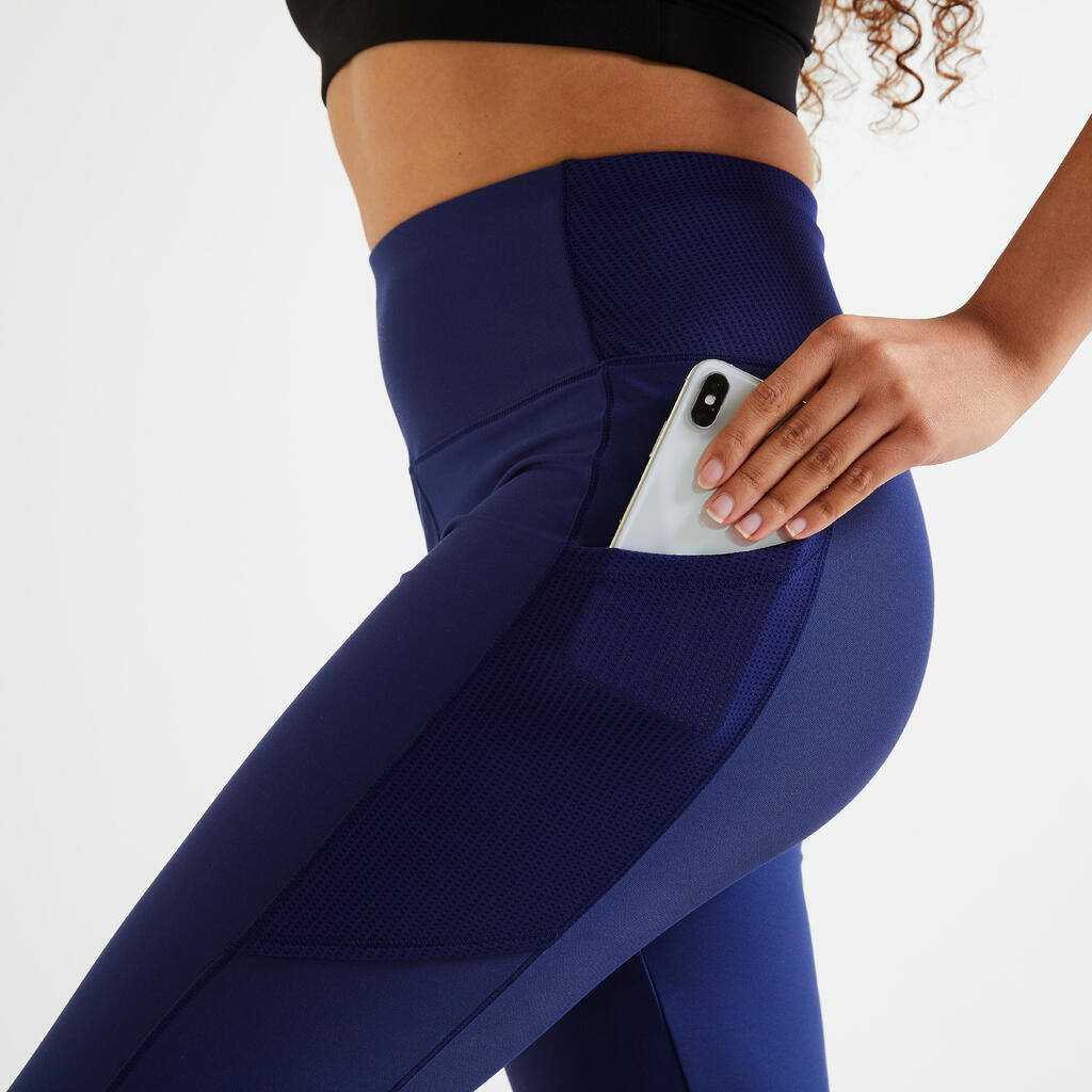 Leggings Damen mit Smartphonetasche - FTI 120 grau/schwarz bedruckt