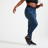 Women Gym Leggings Polyester High Waisted  FTI 500 Navy Blue