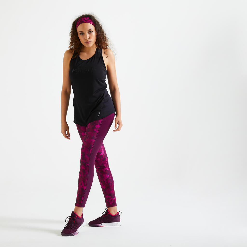 Leggings Damen mit Smartphonetasche - FTI 120 grau/schwarz bedruckt