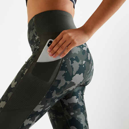 Leggings Fitness mit Smartphonetasche camouflage