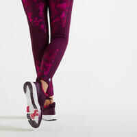 Mallas Leggings fitness largos talle alto 120 Mujer burdeos