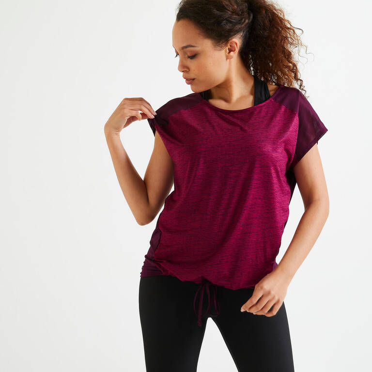 Women Gym T-shirt  Loose Fit  Maroon