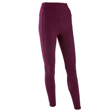 Mallas Leggings fitness largos talle alto 120 Mujer violeta