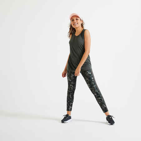 Women's phone pocket fitness high-waisted leggings, khaki