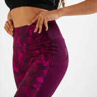 Mallas Leggings fitness largos talle alto 120 Mujer burdeos