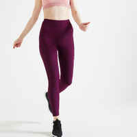 Mallas Leggings fitness largos talle alto 120 Mujer violeta