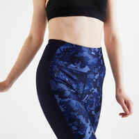 Women's Fitness Leggings with Phone Pocket - Blue/Black Blue