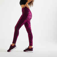 Mallas Leggings fitness largos talle alto 120 Mujer burdeos