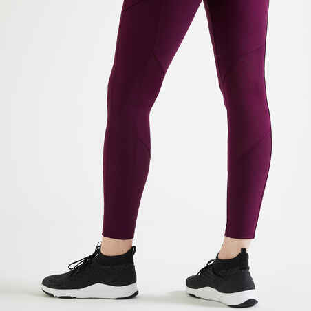 Mallas Leggings fitness largos talle alto 120 Mujer violeta