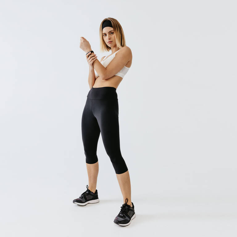 Women's short running leggings Support - black