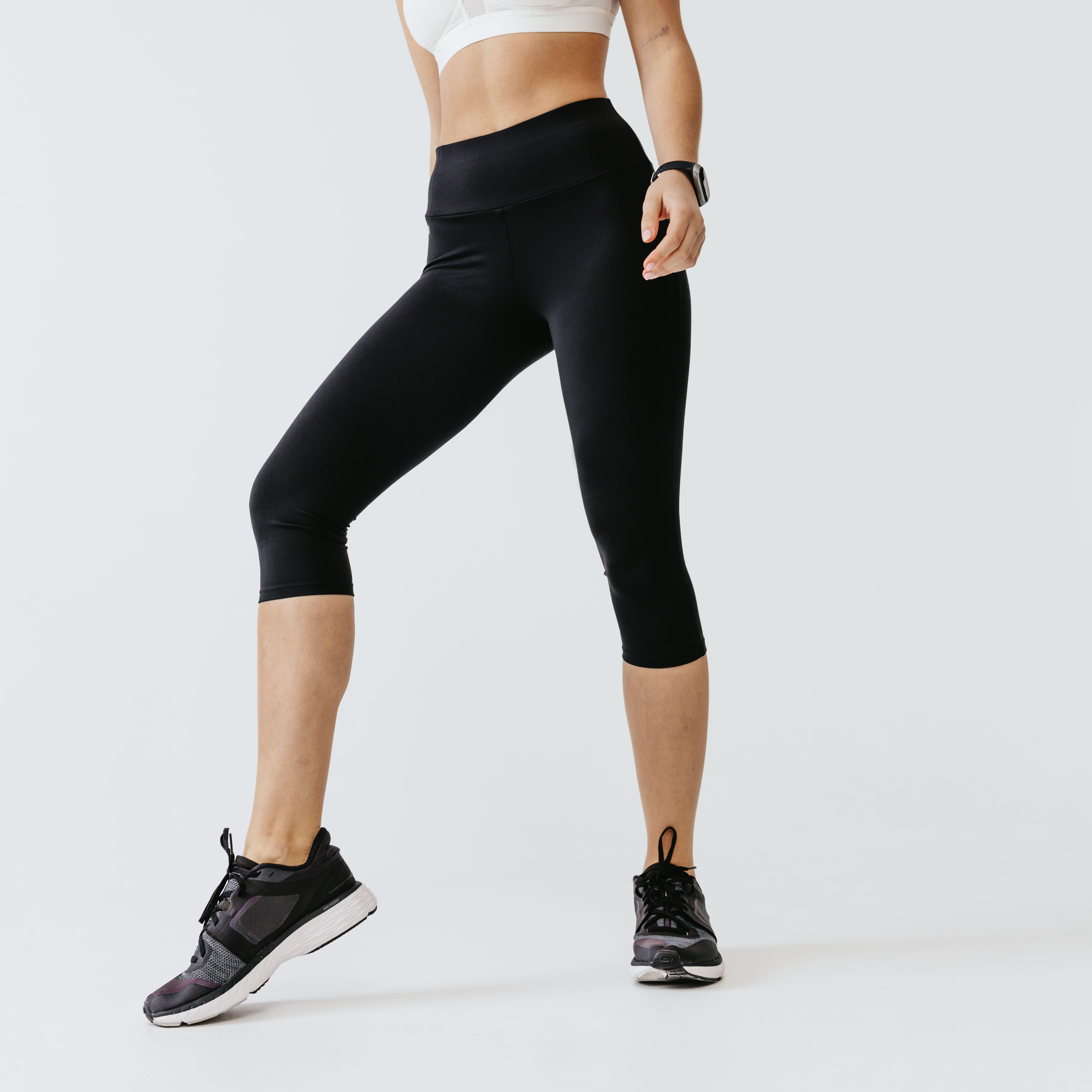 Image of Women's Running 3/4 Leggings - Support Black