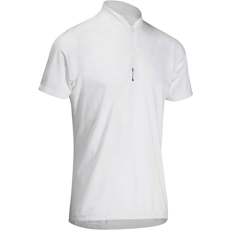 MEN WARM WEATHER ROAD CYCLING APPAREL Cycling - Essential Short Sleeve Cycling Jersey - White B'TWIN - Cycling