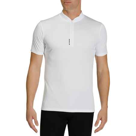 Plento dviratininko marškinėliai trumpomis rankovėmis „Essential“, balti