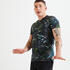 Men's technical fitness training t-shirt - green/floral print