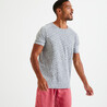 Men Gym T-Shirt Polyester Seamless 500 Mottled Grey