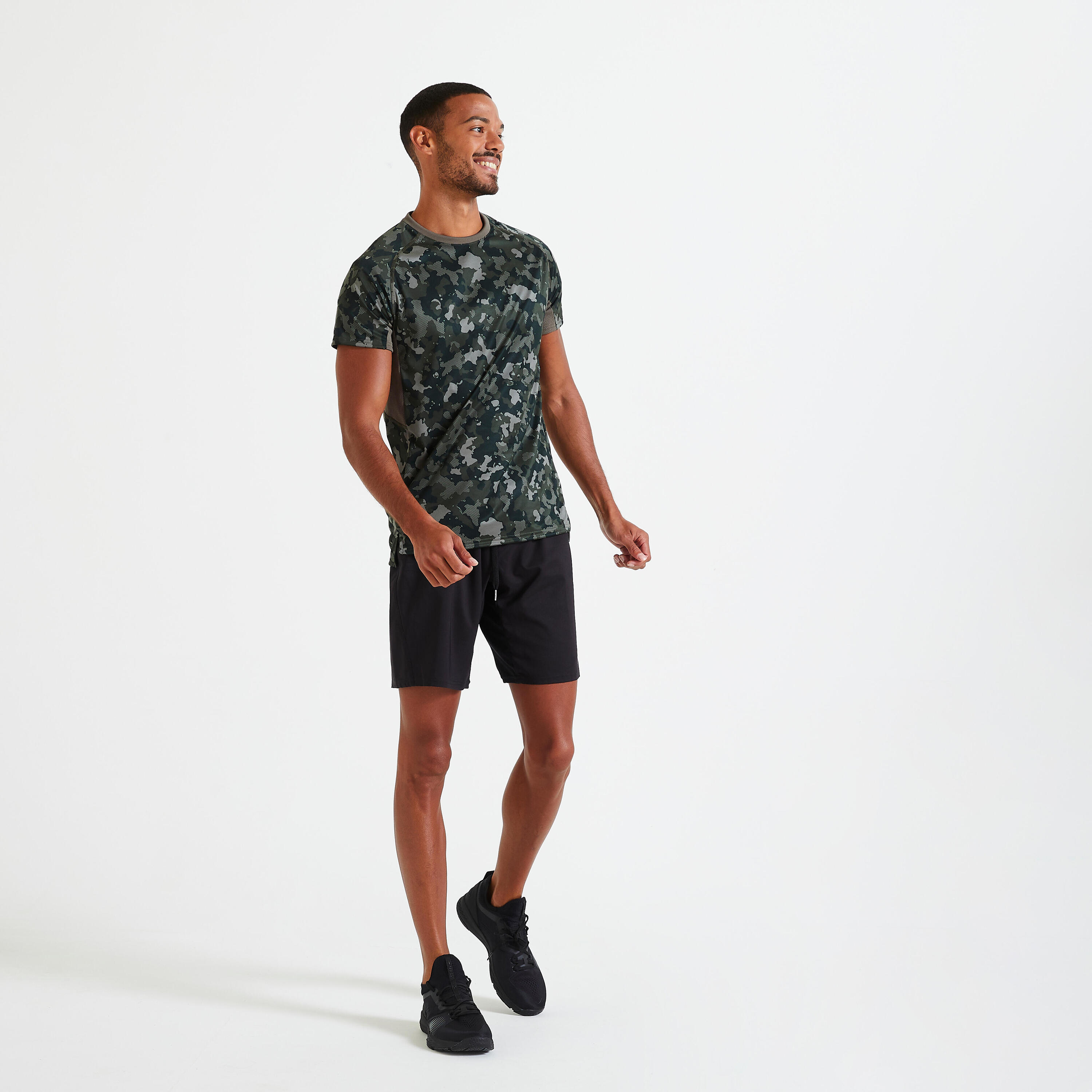 Technical Fitness T-Shirt - Grey Print/Camouflage/Khaki 2/6