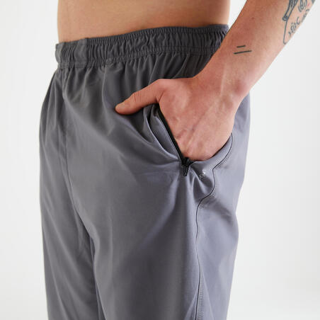 Men's Zip Pocket Breathable Essential Fitness Shorts - Plain Grey